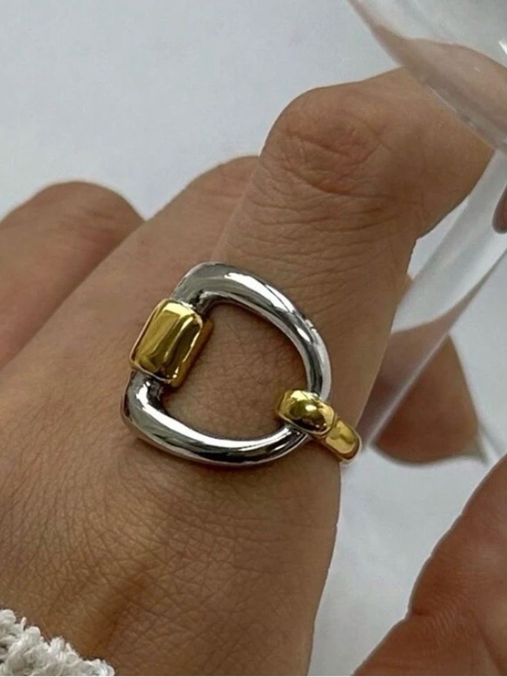 New Revolve 2Tone Bit Ring ~ Vintage Horse Bit Vibes ~ Statement Ring - Picture 4 of 14